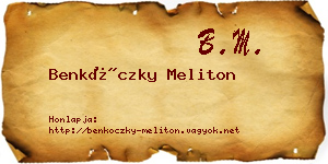 Benkóczky Meliton névjegykártya
